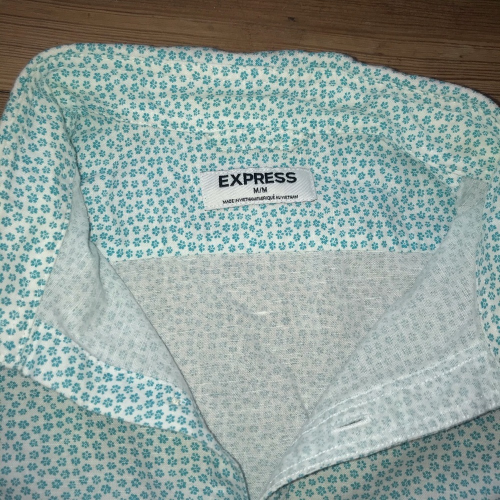 Express Aqua Floral Men’s Shirt 👔